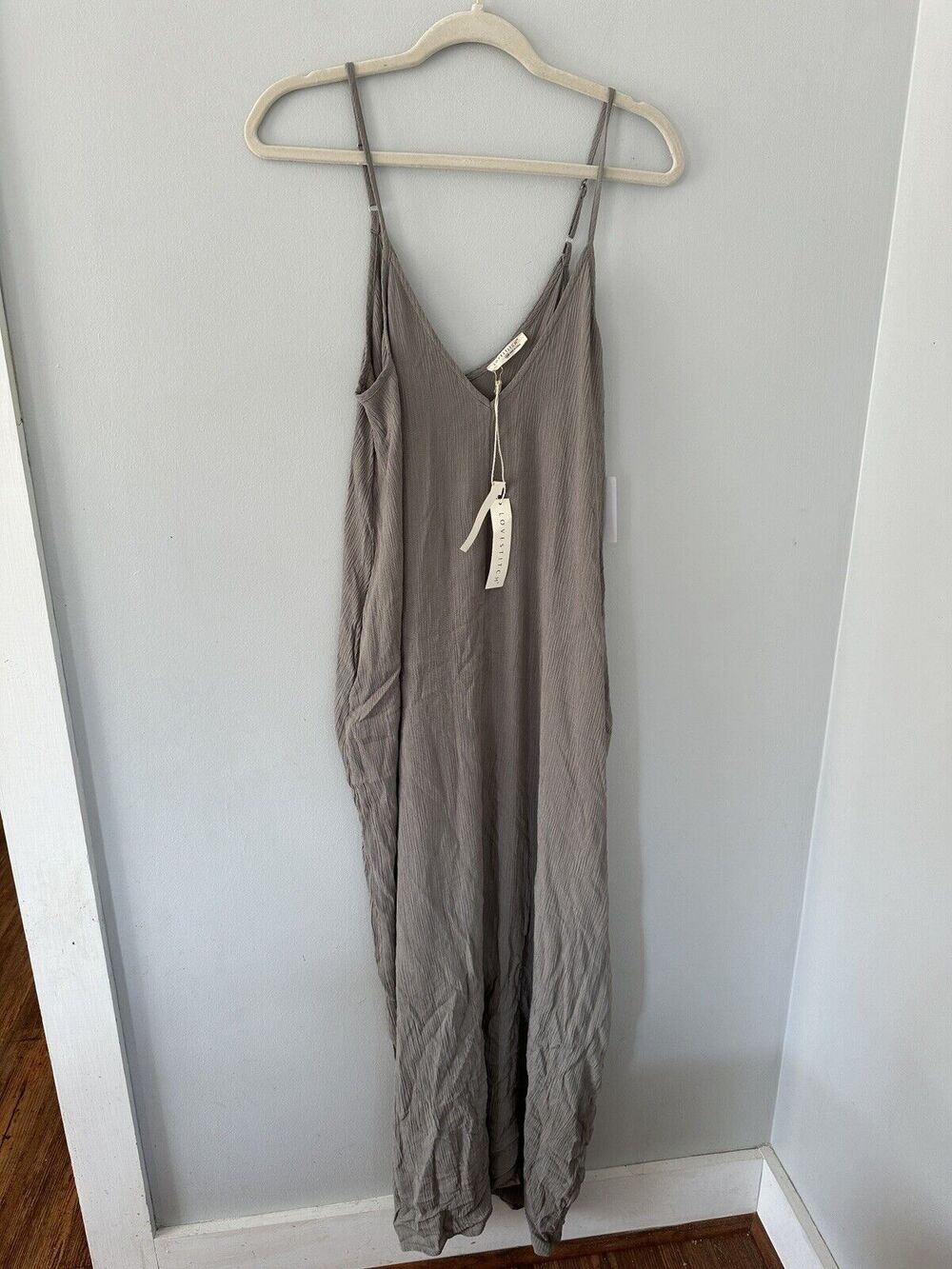 Love Stitch Dress Women’s S/M Gray Mila Cocoon Maxi Dress w/ Pockets Slouchy